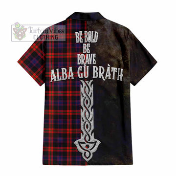 Brown (Broun) Tartan Family Crest Hawaiian Shirt Alba Gu Brath Be Brave Lion Ancient Style - Tartan Vibes Clothing