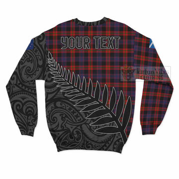 Brown (Broun) Crest Tartan Sweatshirt with New Zealand Silver Fern Half Style - Tartan Vibes Clothing
