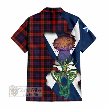 Brown (Broun) Tartan Family Crest Hawaiian Shirt Scottish Thistle Celtic Inspired - Tartan Vibes Clothing