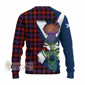 Brown (Broun) Tartan Family Crest Knitted Sweater Scottish Thistle Celtic Inspired - Tartan Vibes Clothing