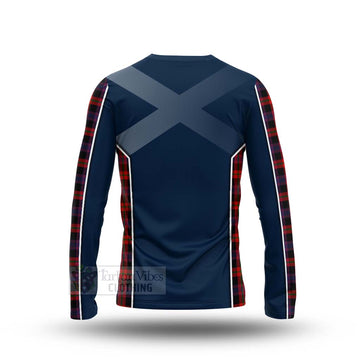 Brown (Broun) Tartan Long Sleeve T-Shirt with Family Crest and Scottish Thistle Vibes Sport Style - Tartan Vibes Clothing