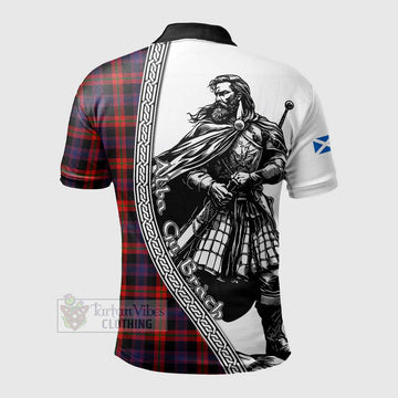 Brown (Broun) Tartan Clan Crest Polo Shirt with Highlander Warrior Celtic Style - Tartan Vibes Clothing