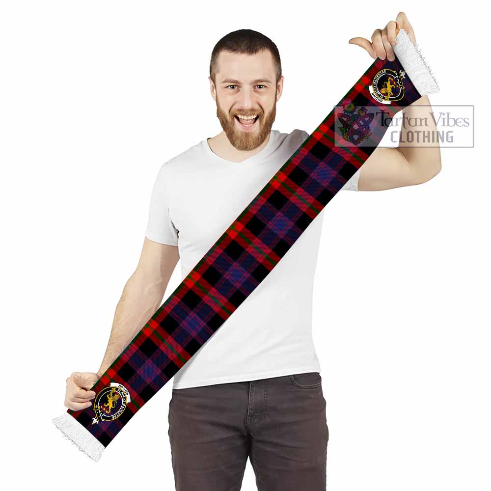 Brown (Broun) Tartan Ruffneck Scarf with Family Crest - Tartan Vibes Clothing