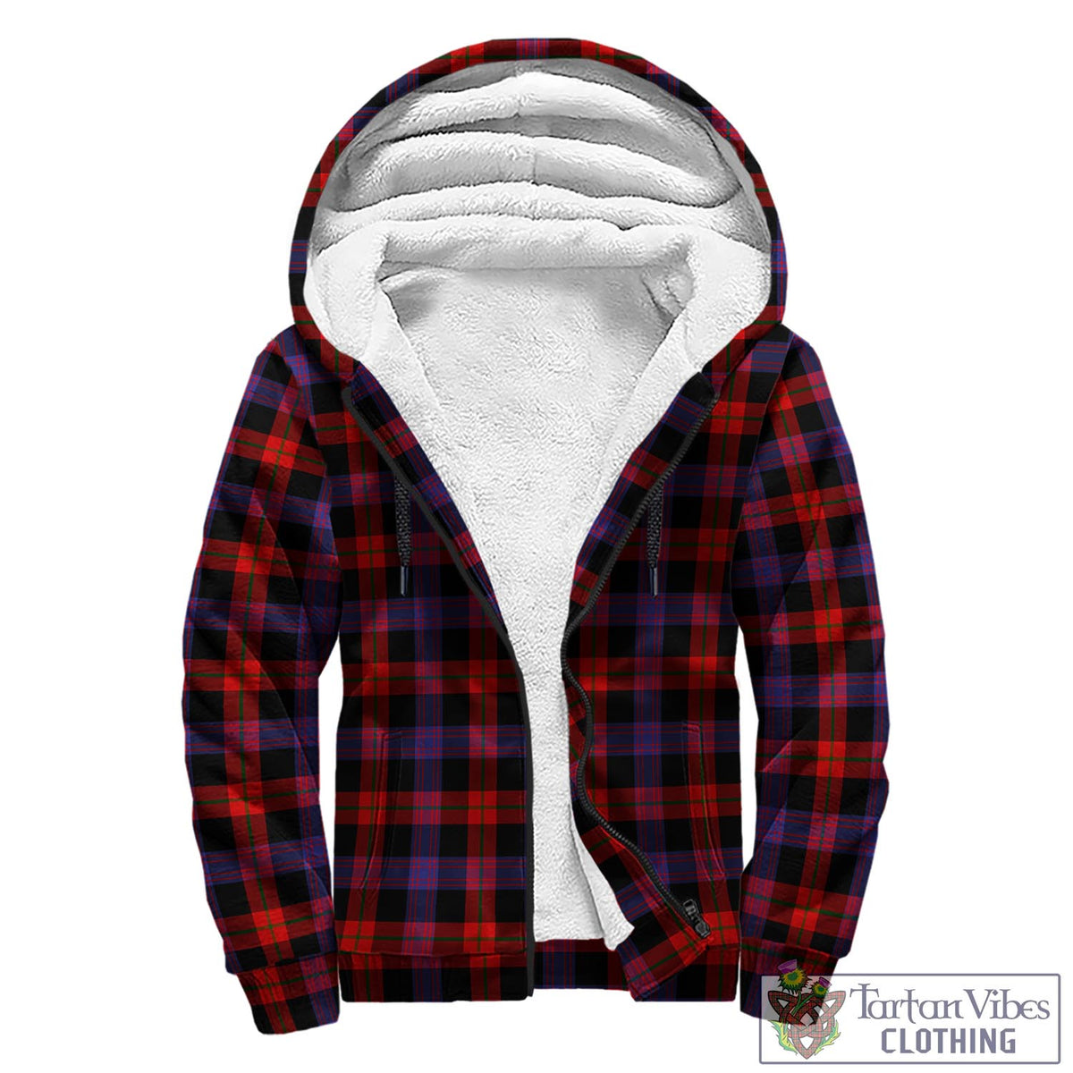 Brown (Broun) Tartan Sherpa Hoodie - Tartan Vibes Clothing