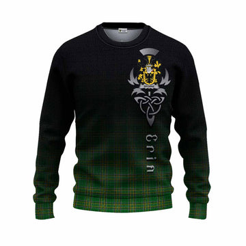 Browne Irish Clan Knitted Sweater with Coat of Arms Erin Go Bragh Celtic Inspired Unisex - Tartan Vibes Clothing