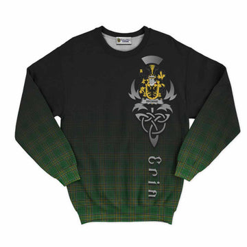 Browne Irish Clan Sweatshirt with Coat of Arms Erin Go Bragh Celtic Inspired Unisex - Tartan Vibes Clothing