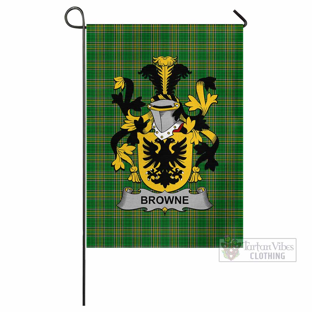 Tartan Vibes Clothing Browne Irish Clan Flag with Coat of Arms