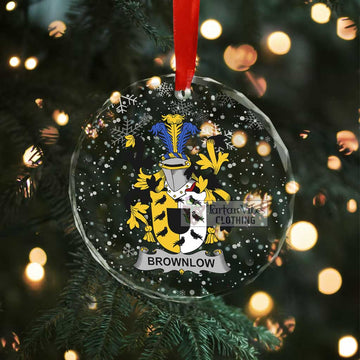 Brownlow Irish Clan Christmas Glass Ornament with Coat of Arms