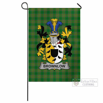 Brownlow Irish Clan Tartan Flag with Coat of Arms