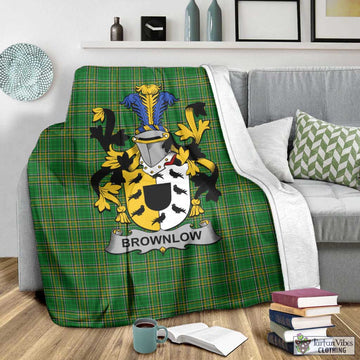 Brownlow Irish Clan Tartan Blanket with Coat of Arms - Tartan Vibes Clothing