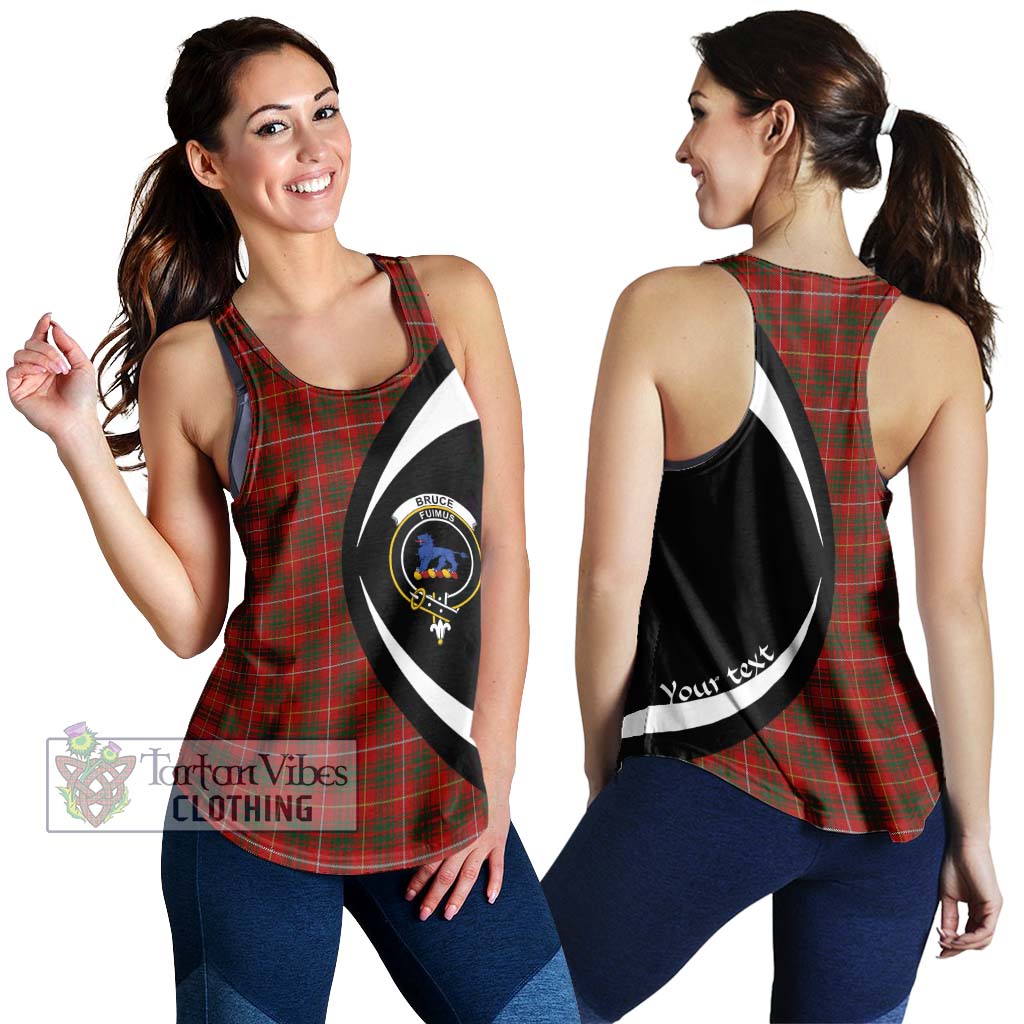 Bruce Tartan Women's Racerback Tanks with Family Crest Circle Style 4XL - Tartan Vibes Clothing