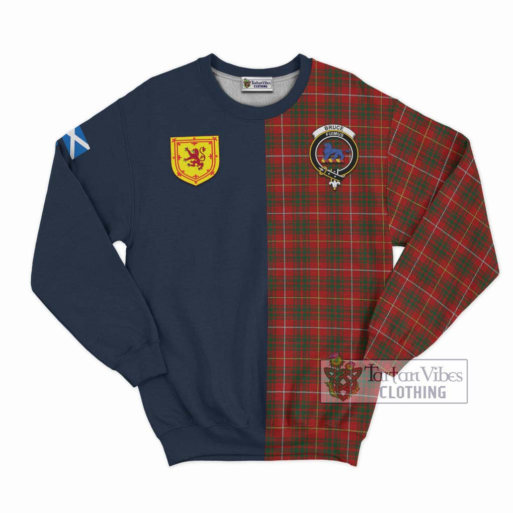 Tartan Vibes Clothing Bruce Tartan Sweatshirt with Scottish Lion Royal Arm Half Style