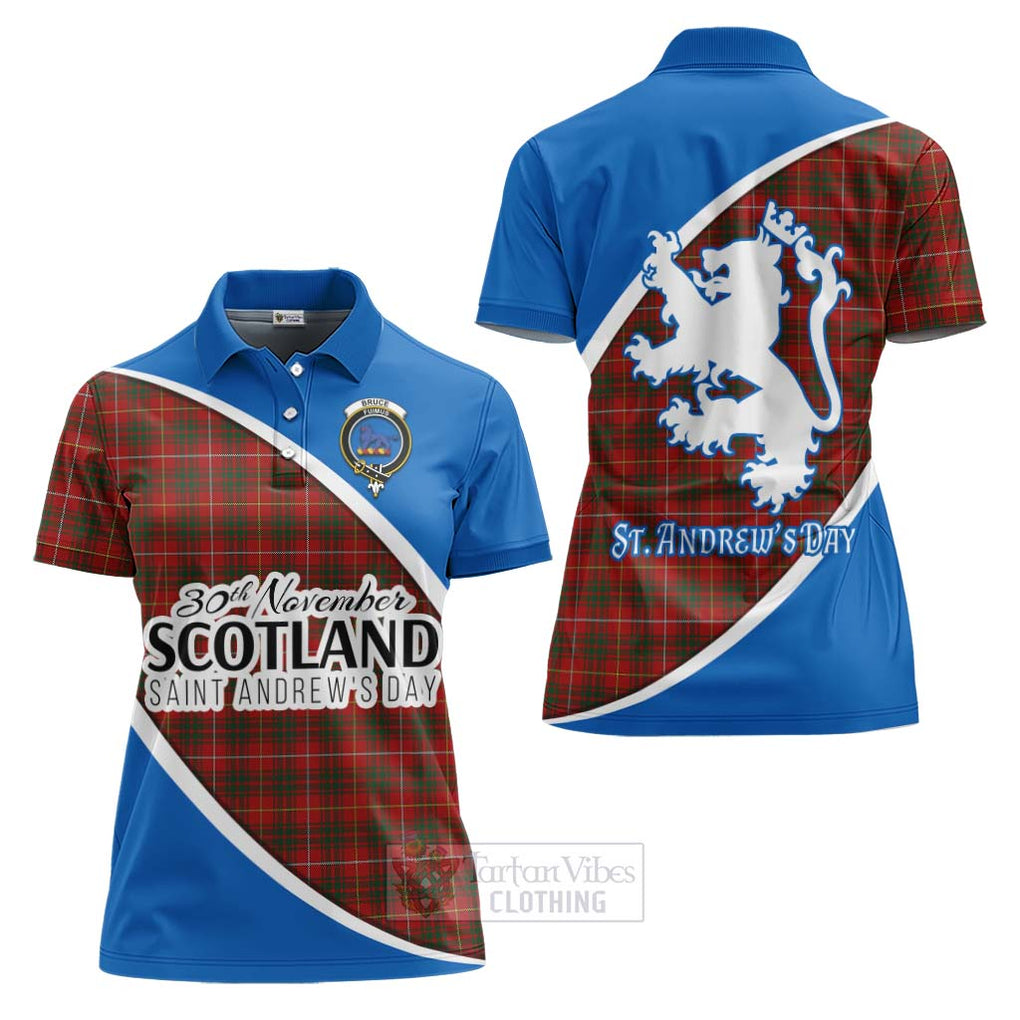 Tartan Vibes Clothing Bruce Family Crest Tartan Women's Polo Shirt Celebrate Saint Andrew's Day in Style