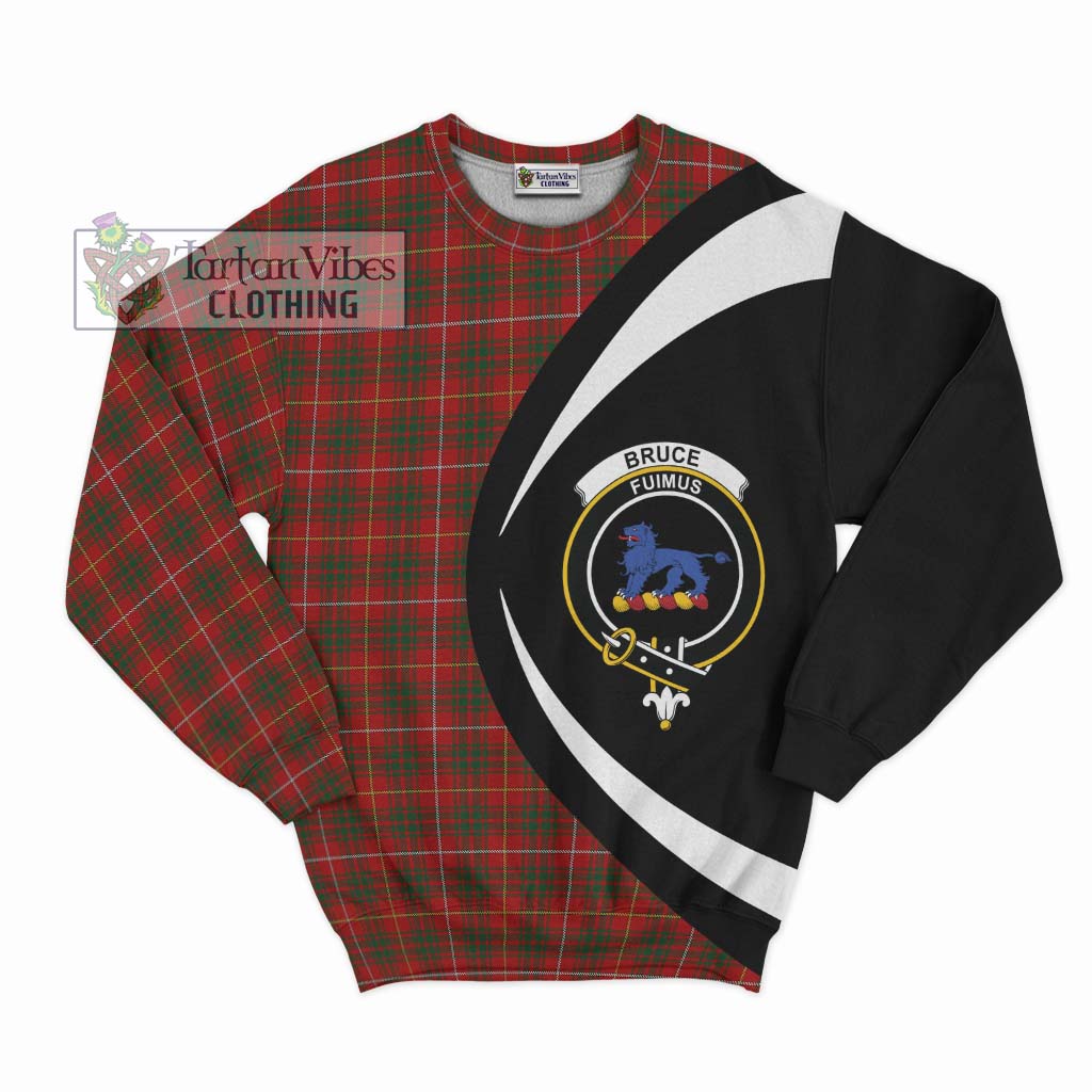 Bruce Tartan Sweatshirt with Family Crest Circle Style Unisex - Tartan Vibes Clothing