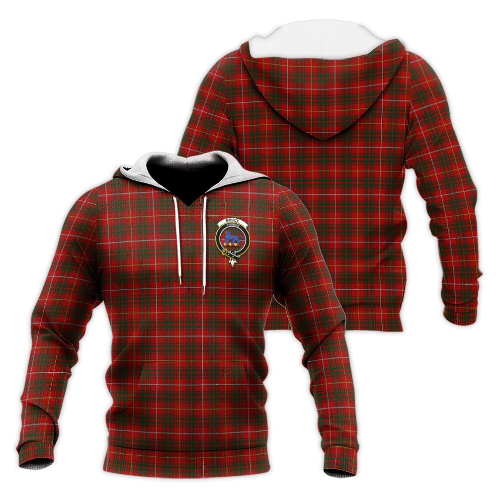 Bruce Tartan Knitted Hoodie with Family Crest Unisex Knitted Hoodie - Tartanvibesclothing