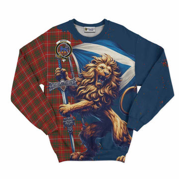 Bruce Tartan Family Crest Sweatshirt with Scottish Majestic Lion