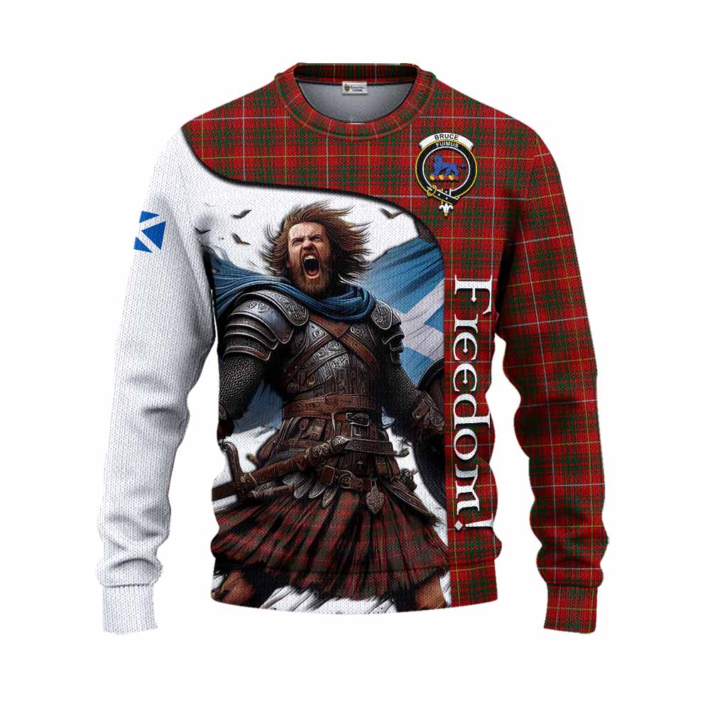 Tartan Vibes Clothing Bruce Crest Tartan Knitted Sweater Inspired by the Freedom of Scottish Warrior