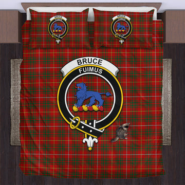 Bruce Tartan Bedding Set with Family Crest