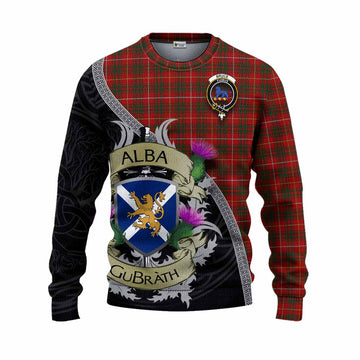 Bruce Tartan Family Crest Knitted Sweater Lion Rampant Royal Thistle Shield Celtic Inspired Unisex - Tartan Vibes Clothing