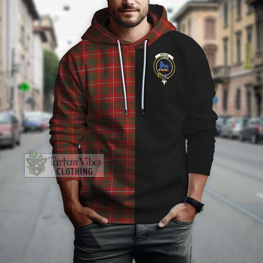 Bruce Tartan Hoodie with Family Crest and Half Of Me Style Zip Hoodie - Tartanvibesclothing Shop