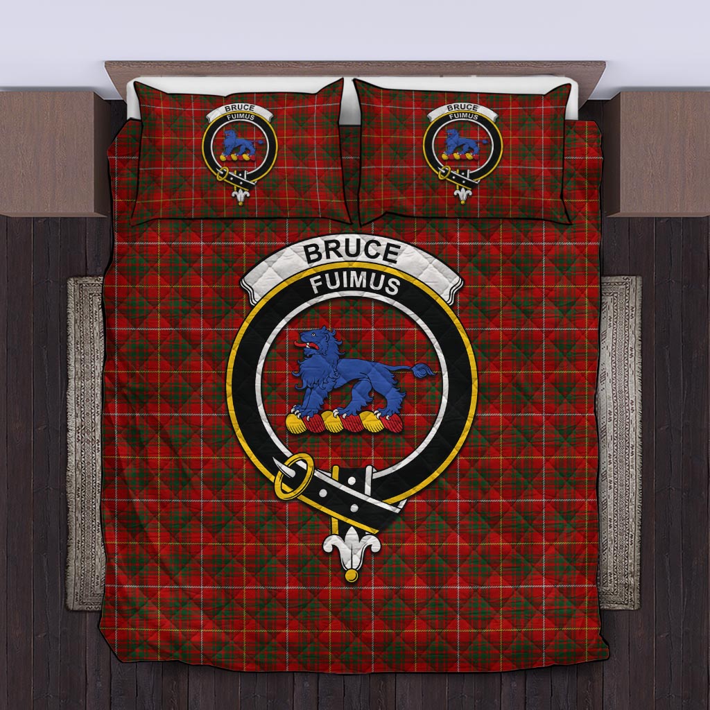 Bruce Tartan Quilt Bed Set with Family Crest Twin - Tartan Vibes Clothing