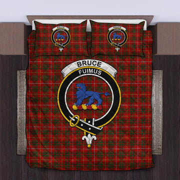 Bruce Tartan Quilt Bed Set with Family Crest