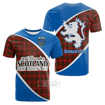 Bruce Family Crest Tartan Cotton T-shirt Celebrate Saint Andrew's Day in Style