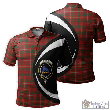 Bruce Tartan Men's Polo Shirt with Family Crest Circle Style