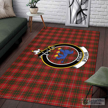 Bruce Tartan Area Rug with Family Crest