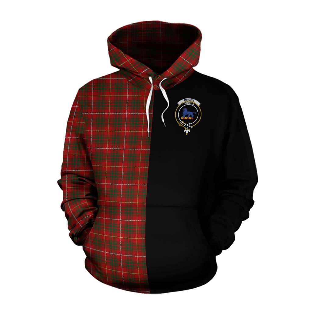 Tartan Vibes Clothing Bruce Tartan Cotton Hoodie with Family Crest and Half Of Me Style