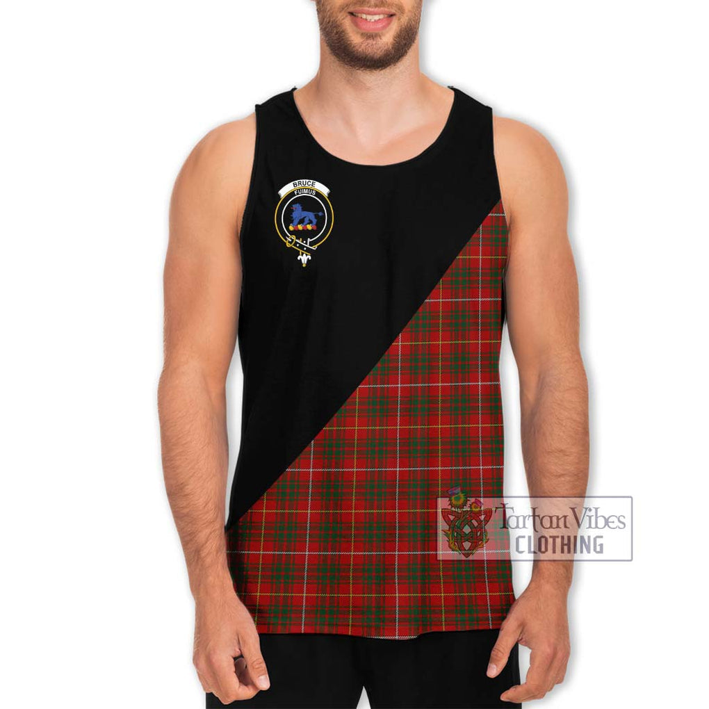 Bruce Tartan Men's Tank Top with Family Crest and Military Logo Style Men - Tartan Vibes Clothing