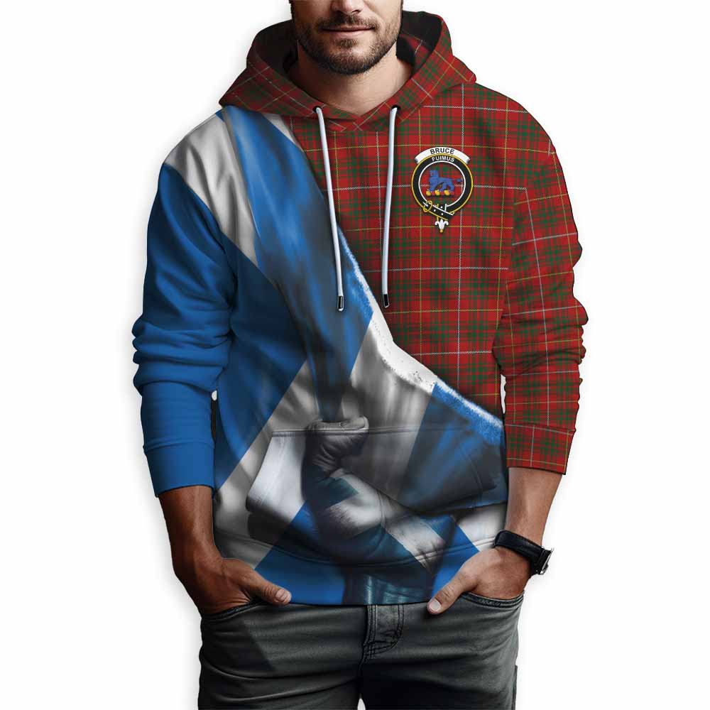 Tartan Vibes Clothing Bruce Tartan Hoodie with Family Crest Scotland Patriotic Style