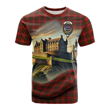 Bruce Tartan Family Crest Cotton T-shirt with Scottish Ancient Castle Style Kid's Shirt - Tartan Vibes Clothing