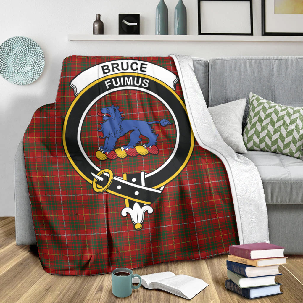 Bruce Tartan Blanket with Family Crest X-Large 59 x 79 inches 150 x 200 cm - Tartan Vibes Clothing