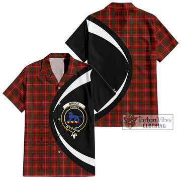 Bruce Tartan Short Sleeve Button Up with Family Crest Circle Style