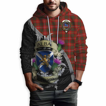 Bruce Tartan Family Crest Hoodie Lion Rampant Royal Thistle Shield Celtic Inspired Pullover Hoodie - Tartan Vibes Clothing