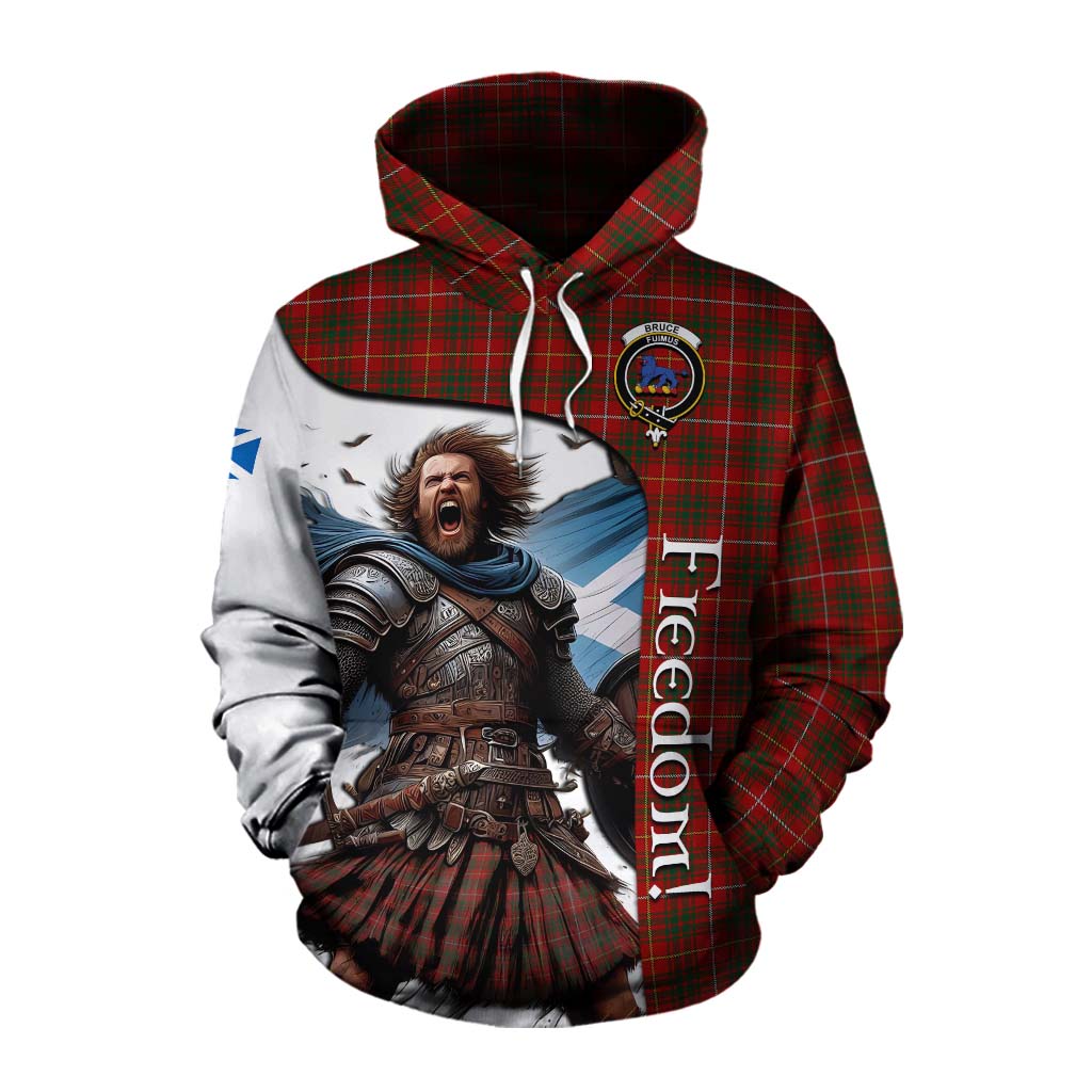 Tartan Vibes Clothing Bruce Crest Tartan Cotton Hoodie Inspired by the Freedom of Scottish Warrior