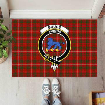 Bruce Tartan Door Mat with Family Crest