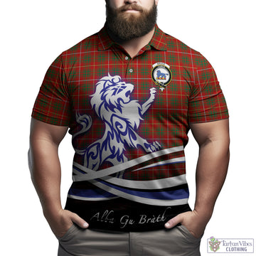 Bruce Tartan Polo Shirt with Alba Gu Brath Regal Lion Emblem