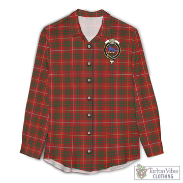 Bruce Tartan Women's Casual Shirt with Family Crest