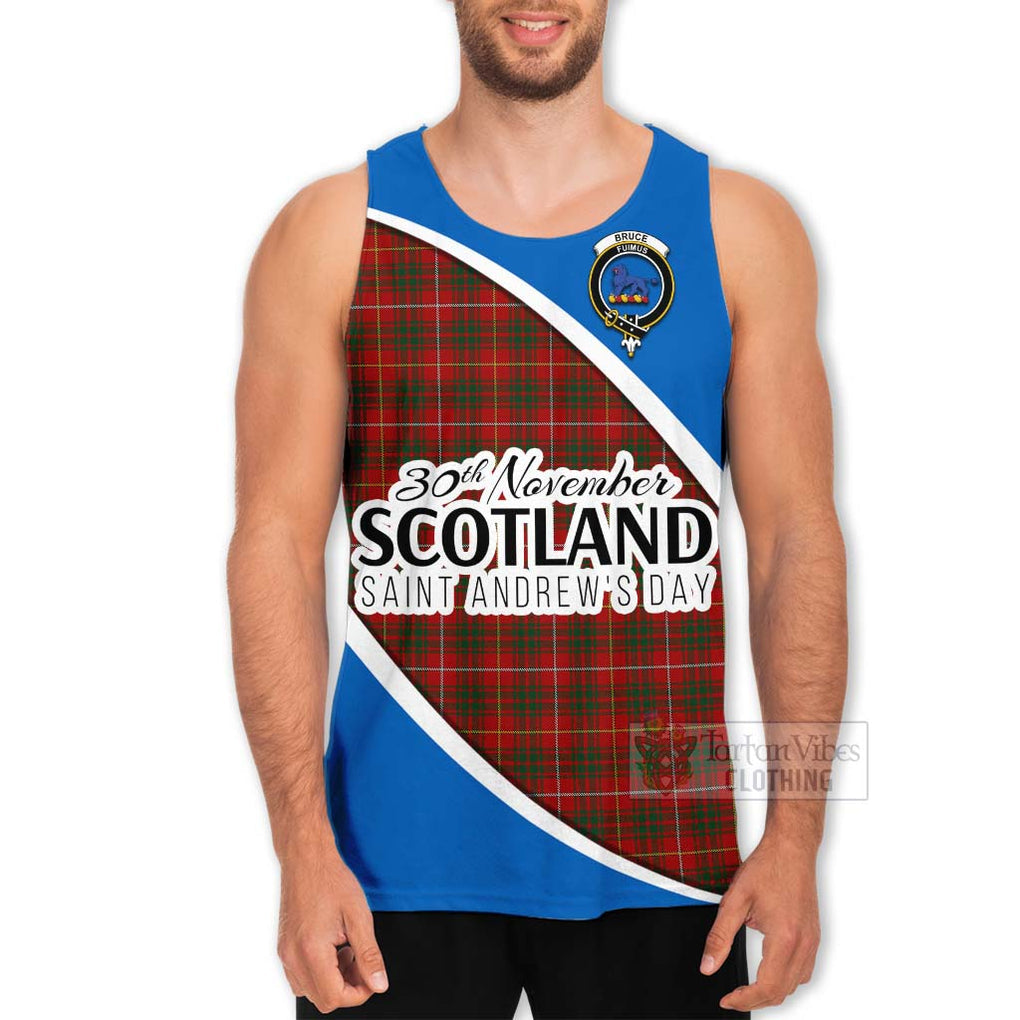 Tartan Vibes Clothing Bruce Family Crest Tartan Men's Tank Top Celebrate Saint Andrew's Day in Style