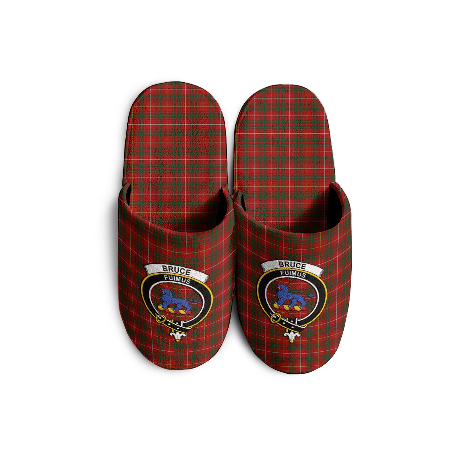 Bruce Tartan Home Slippers with Family Crest - Tartanvibesclothing