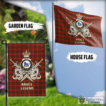 Bruce Tartan Flag with Clan Crest and the Golden Sword of Courageous Legacy