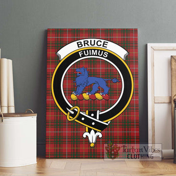 Bruce Tartan Canvas Print Wall Art with Family Crest