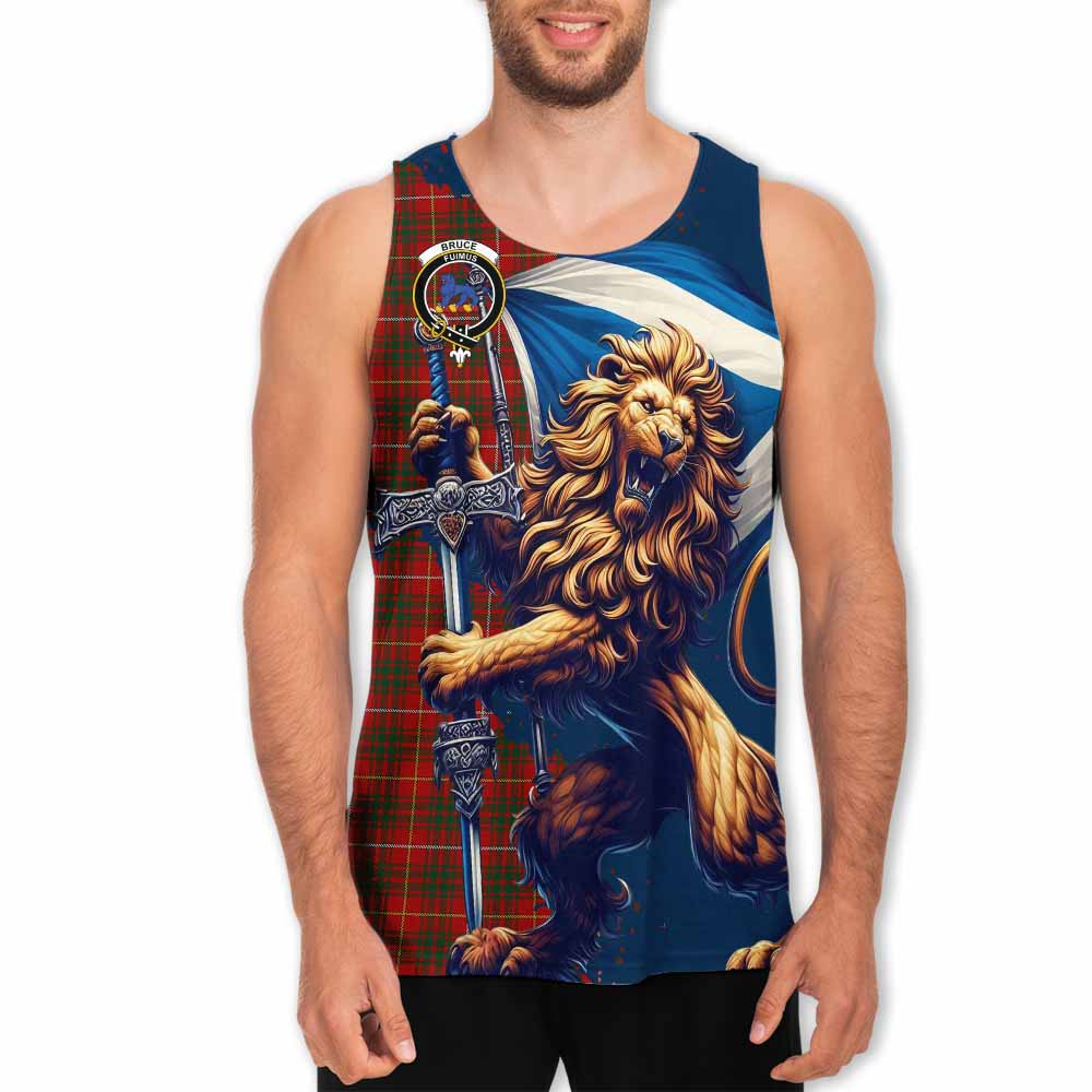 Tartan Vibes Clothing Bruce Tartan Family Crest Men's Tank Top with Scottish Majestic Lion