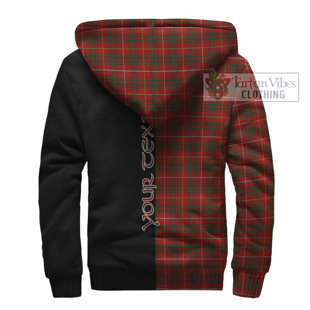 Bruce Tartan Sherpa Hoodie with Family Crest and Half Of Me Style - Tartanvibesclothing Shop