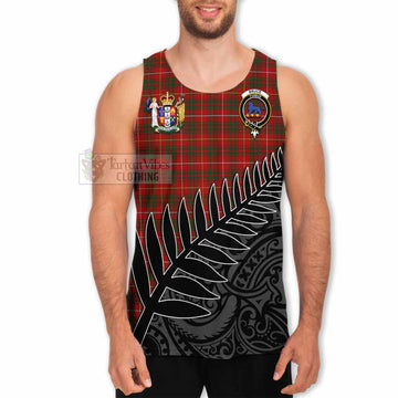 Bruce Crest Tartan Men's Tank Top with New Zealand Silver Fern Half Style