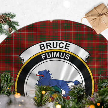 Bruce Tartan Christmas Tree Skirt with Family Crest