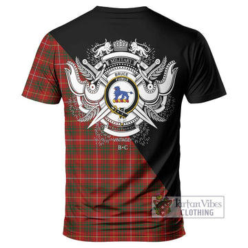 Bruce Tartan T-Shirt with Family Crest and Military Logo Style