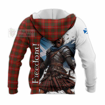 Bruce Crest Tartan Knitted Hoodie Inspired by the Freedom of Scottish Warrior